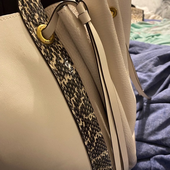Chalk and snake skin Coach large purse - Picture 9 of 12